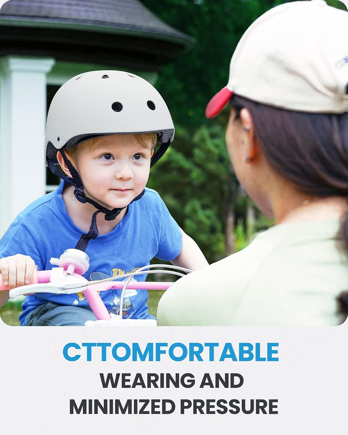 image:imageOutdoorMaster Kids Bike Helmet Adjustable for Cycling amp Skating ABS shell EPS foam Breathable washable liners CPSC certified Adjustable dial amp strap Toddler to youth fitMatte White