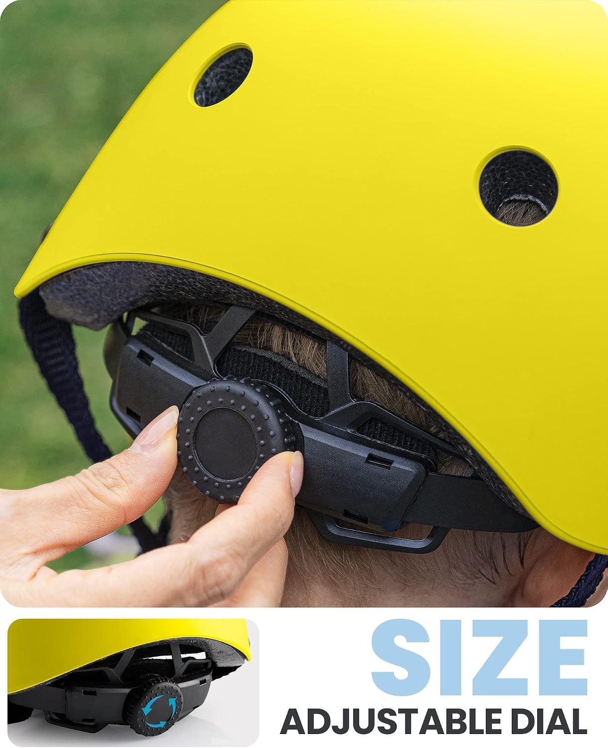 image:imageOutdoorMaster Kids Bike Helmet Adjustable for Cycling amp Skating ABS shell EPS foam Breathable washable liners CPSC certified Adjustable dial amp strap Toddler to youth fitMatte Yellow