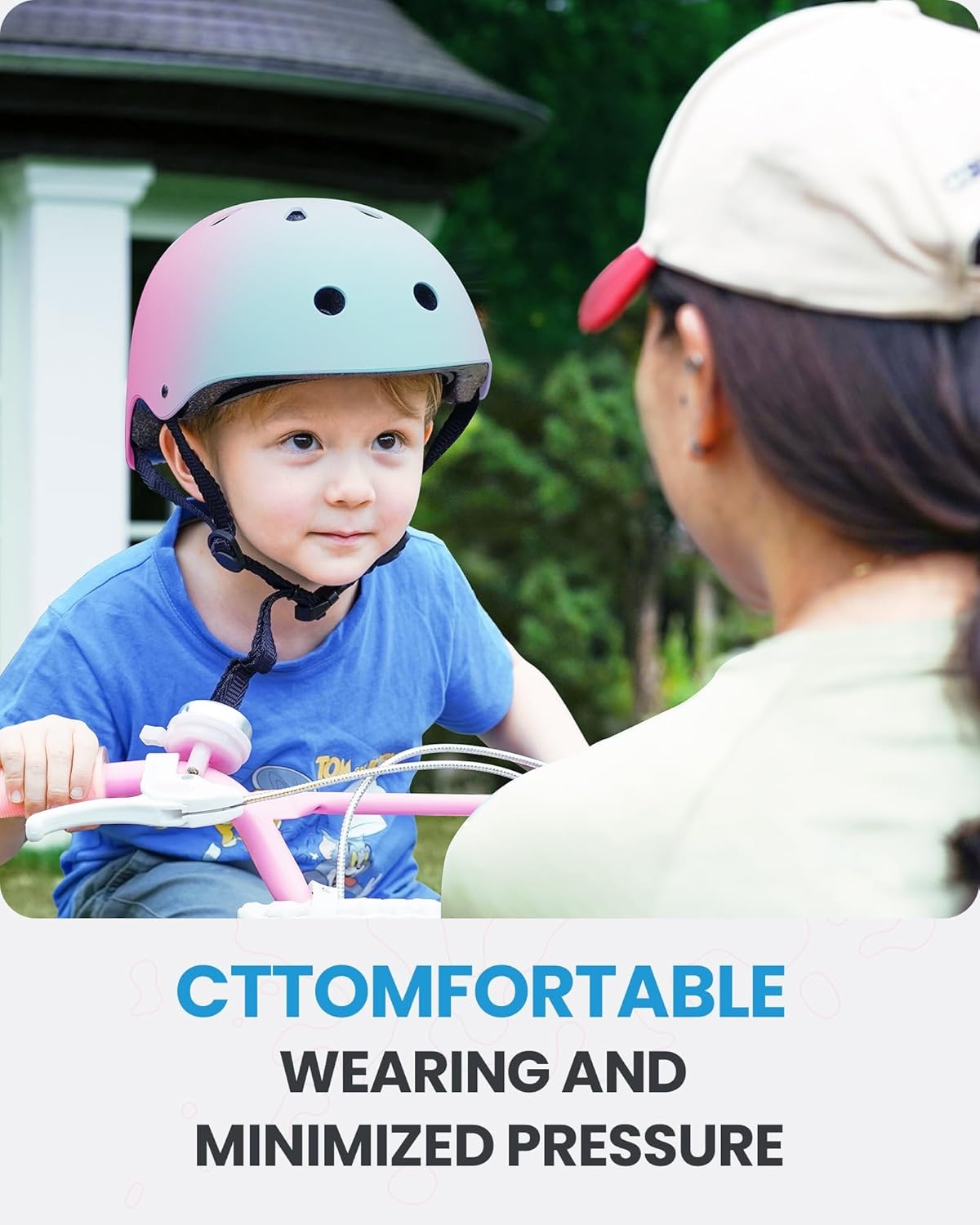 image:imageOutdoorMaster Kids Bike Helmet Adjustable for Cycling amp Skating ABS shell EPS foam Breathable washable liners CPSC certified Adjustable dial amp strap Toddler to youth fitBlue Pink