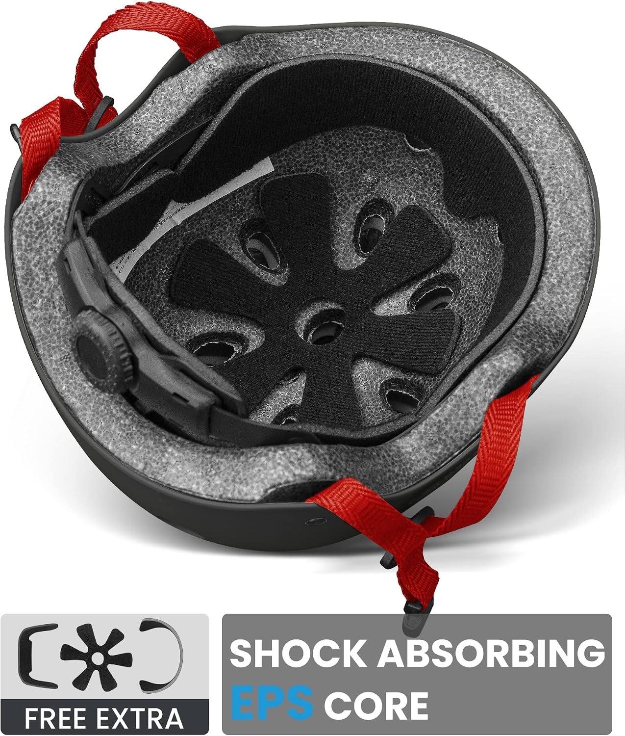 image:imageOutdoorMaster Kids Bike Helmet Adjustable for Cycling amp Skating ABS shell EPS foam Breathable washable liners CPSC certified Adjustable dial amp strap Toddler to youth fitBlackred