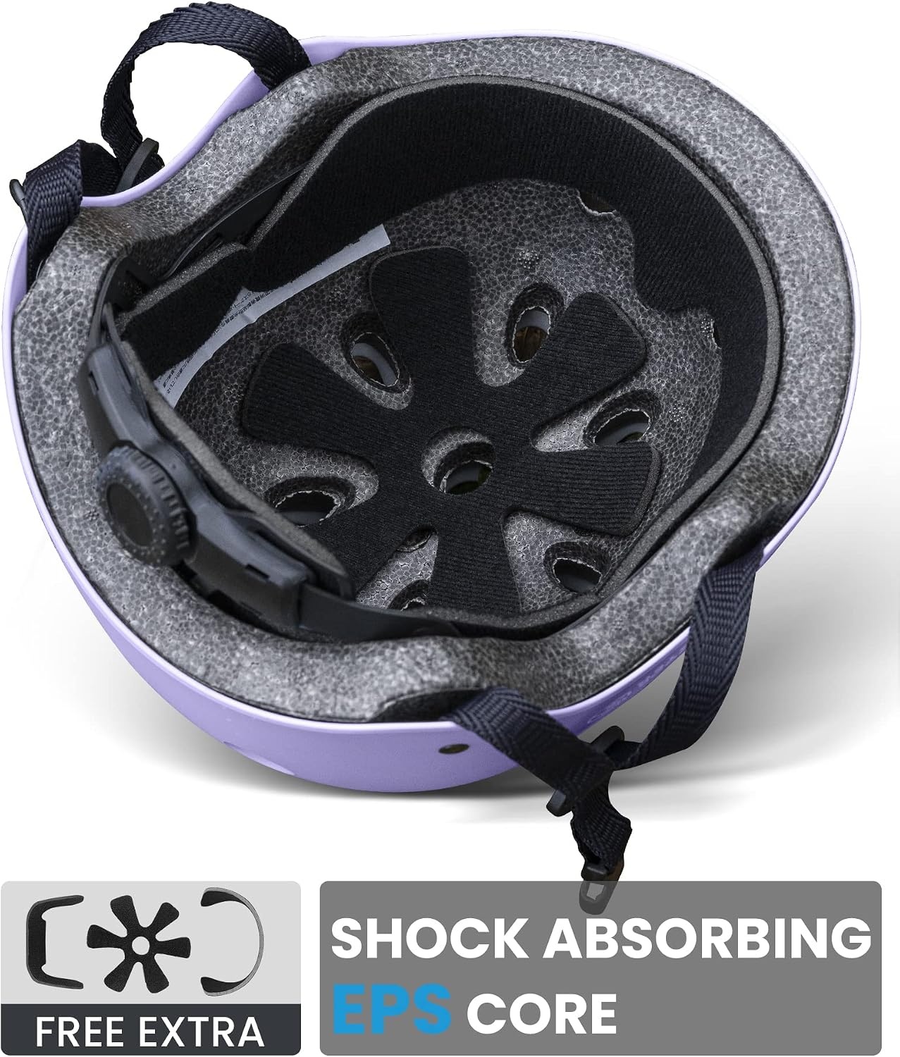 image:imageOutdoorMaster Kids Bike Helmet Adjustable for Cycling amp Skating ABS shell EPS foam Breathable washable liners CPSC certified Adjustable dial amp strap Toddler to youth fitLavender