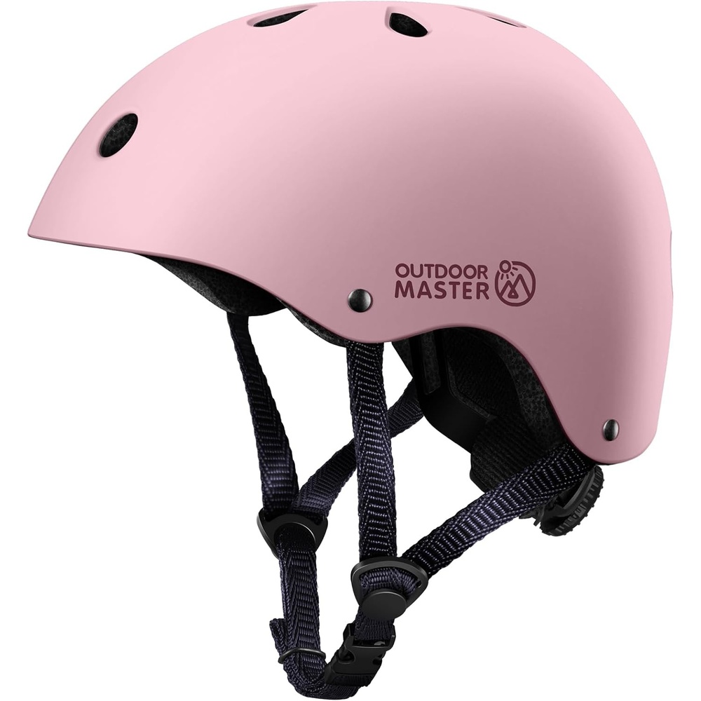 image:imageOutdoorMaster Kids Bike Helmet Adjustable for Cycling amp Skating  ABS shell  EPS foam Breathable washable liners CPSC certified Adjustable dial amp strap Toddler to youth fitPale Pink
