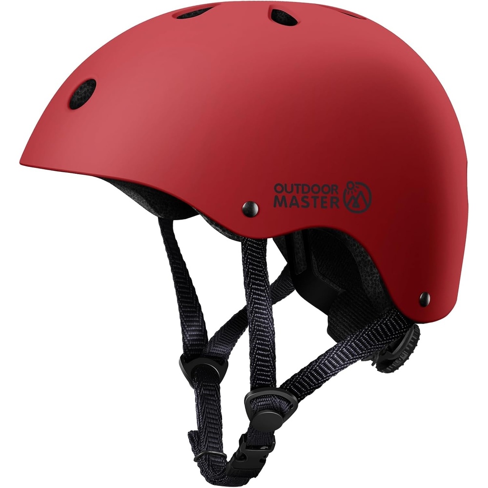 image:imageOutdoorMaster Kids Bike Helmet Adjustable for Cycling amp Skating ABS shell EPS foam Breathable washable liners CPSC certified Adjustable dial amp strap Toddler to youth fitMatte Red