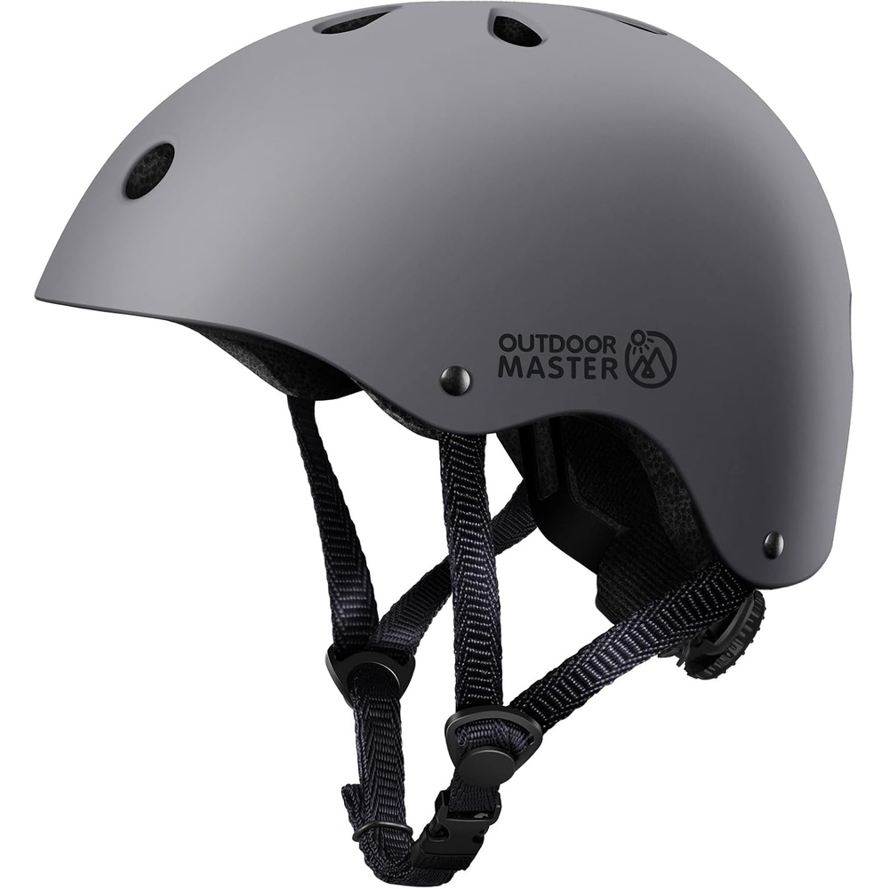 image:imageOutdoorMaster Kids Bike Helmet Adjustable for Cycling amp Skating ABS shell EPS foam Breathable washable liners CPSC certified Adjustable dial amp strap Toddler to youth fitMatte Gray