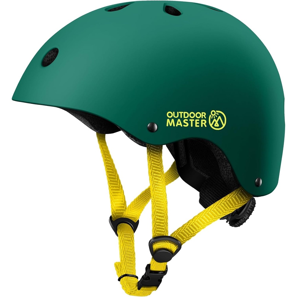 image:imageOutdoorMaster Kids Bike Helmet Adjustable for Cycling amp Skating ABS shell EPS foam Breathable washable liners CPSC certified Adjustable dial amp strap Toddler to youth fitDark Green