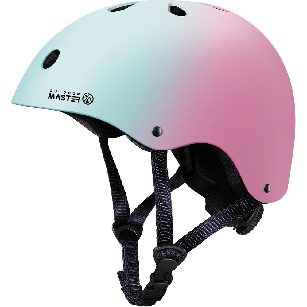 image:imageOutdoorMaster Kids Bike Helmet Adjustable for Cycling amp Skating ABS shell EPS foam Breathable washable liners CPSC certified Adjustable dial amp strap Toddler to youth fitBlue Pink