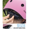 OutdoorMaster Kids Bike Helmet, Adjustable for Cycling & Skating | ABS shell + EPS foam, Breathable washable liners, CPSC certified, Adjustable dial & strap, Toddler to youth fit(Blue Pink)