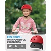 OutdoorMaster Kids Bike Helmet, Adjustable for Cycling & Skating | ABS shell + EPS foam, Breathable washable liners, CPSC certified, Adjustable dial & strap, Toddler to youth fit(Matte Red)