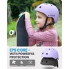 OutdoorMaster Kids Bike Helmet, Adjustable for Cycling & Skating | ABS shell + EPS foam, Breathable washable liners, CPSC certified, Adjustable dial & strap, Toddler to youth fit(Lavender)