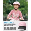 OutdoorMaster Kids Bike Helmet, Adjustable for Cycling & Skating | ABS shell + EPS foam, Breathable washable liners, CPSC certified, Adjustable dial & strap, Toddler to youth fit(Pale Pink)