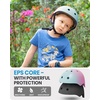 OutdoorMaster Kids Bike Helmet, Adjustable for Cycling & Skating | ABS shell + EPS foam, Breathable washable liners, CPSC certified, Adjustable dial & strap, Toddler to youth fit(Blue Pink)