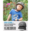 OutdoorMaster Kids Bike Helmet, Adjustable for Cycling & Skating | ABS shell + EPS foam, Breathable washable liners, CPSC certified, Adjustable dial & strap, Toddler to youth fit(Matte Gray)
