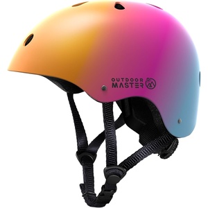 OutdoorMaster Kids Bike Helmet, Adjustable for Cycling & Skating | ABS shell + EPS foam, Breathable washable liners, CPSC certified, Adjustable dial & strap, Toddler to youth fit(Orange Pink Blue)