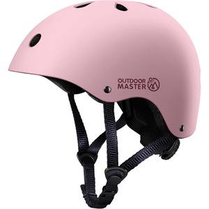 OutdoorMaster Kids Bike Helmet, Adjustable for Cycling & Skating | ABS shell + EPS foam, Breathable washable liners, CPSC certified, Adjustable dial & strap, Toddler to youth fit(Pale Pink)