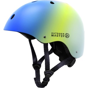 OutdoorMaster Kids Bike Helmet, Adjustable for Cycling & Skating | ABS shell + EPS foam, Breathable washable liners, CPSC certified, Adjustable dial & strap, Toddler to youth fit(Blue Green Blue)