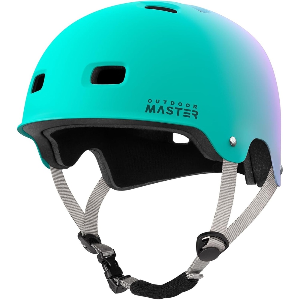 image:imageOutdoorMaster Beetles Snug Skateboard Bike Helmet for Adults Youth  Two Removable Liners Ventilation Certified MultiSport Helmet for Cycling Commuter Scooter Roller Skating LongboardFuschia Teal