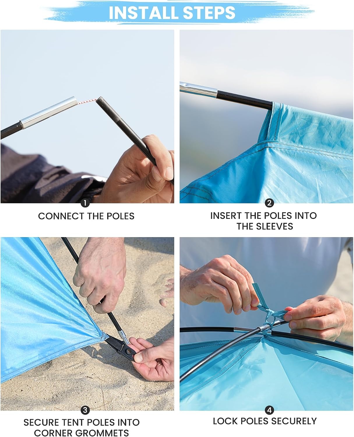 image:imageOutdoorMaster Beach Tent for 3468 Person Portable Sun Shade ShelterBlue