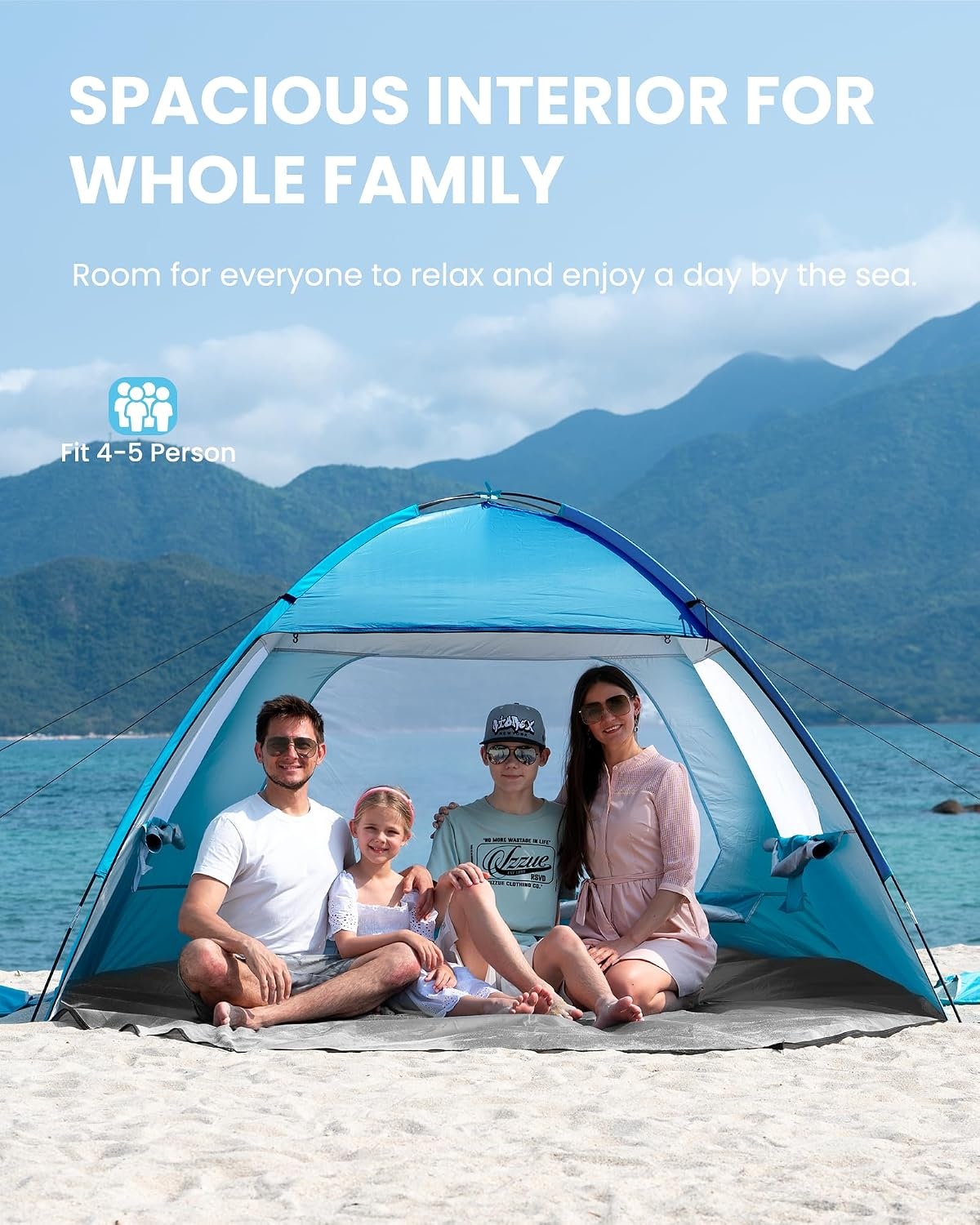 image:imageOutdoorMaster Beach Tent for 3468 Person Portable Sun Shade ShelterBlue