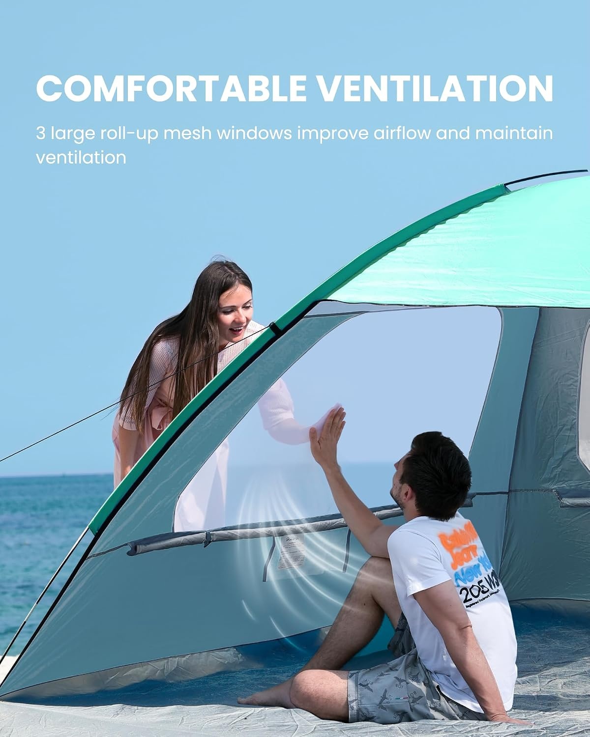 image:imageOutdoorMaster Beach Tent for 3468 Person Portable Sun Shade ShelterGreen