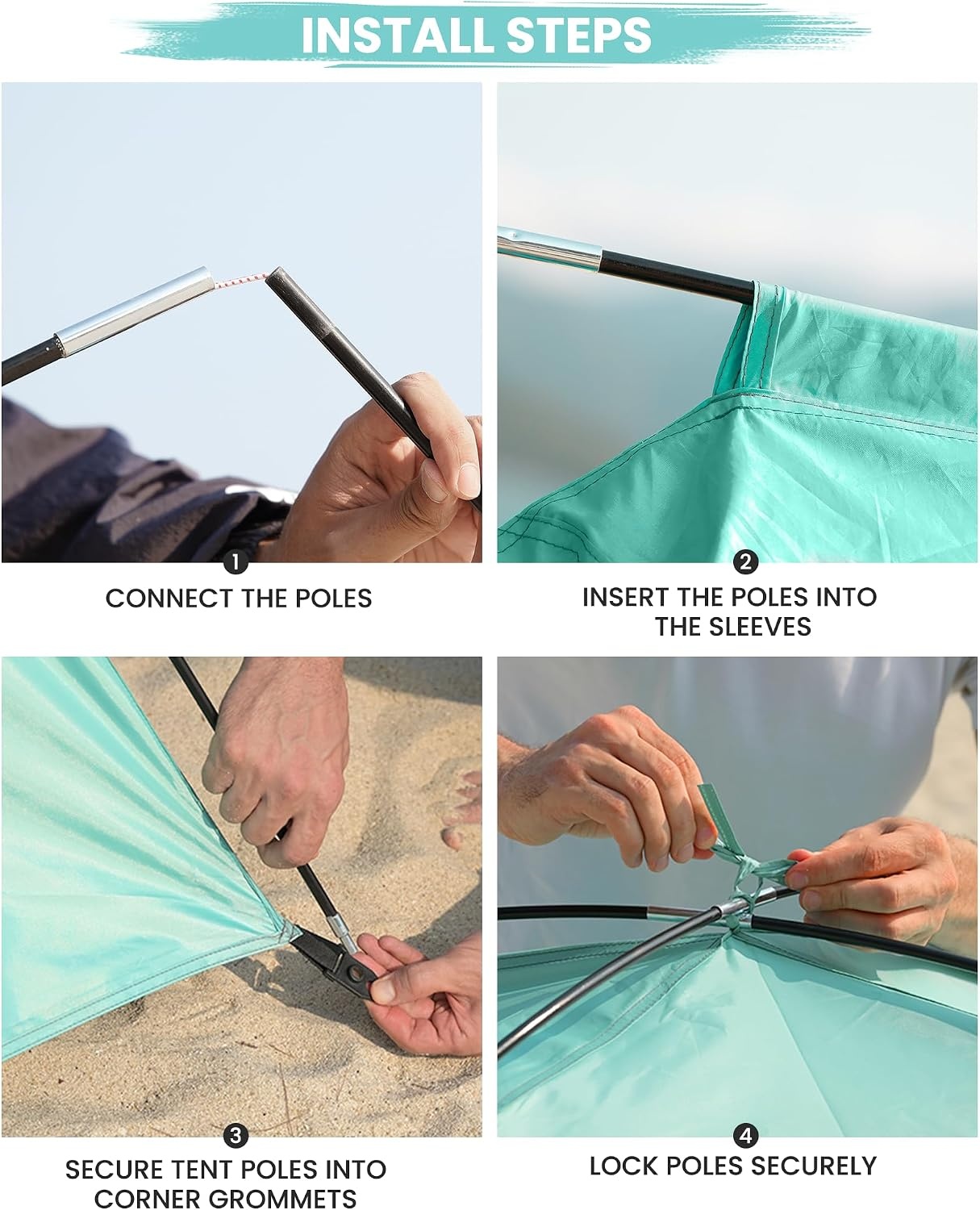 image:imageOutdoorMaster Beach Tent for 3468 Person Portable Sun Shade ShelterGreen
