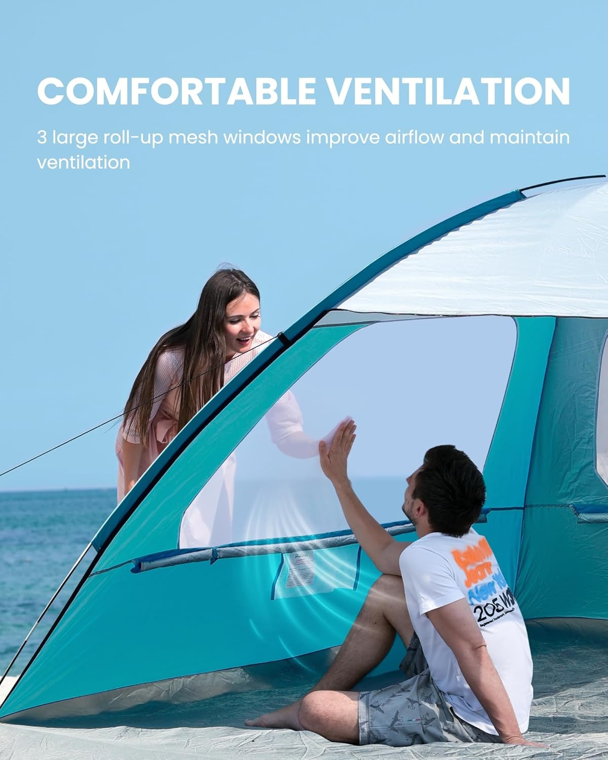 image:imageOutdoorMaster Beach Tent for 3468 Person Portable Sun Shade ShelterOlive Green