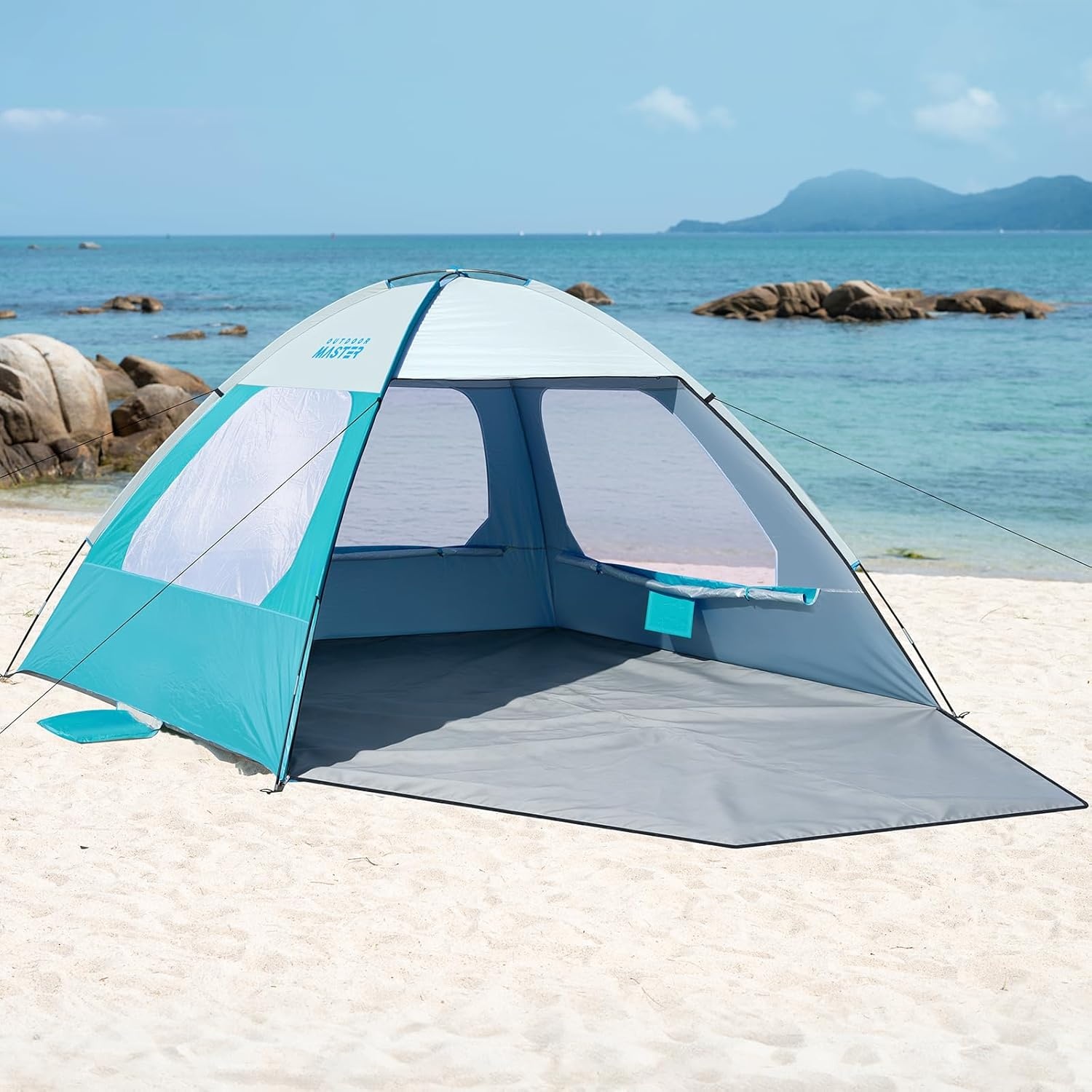 image:imageOutdoorMaster Beach Tent for 3468 Person Portable Sun Shade ShelterOlive Green