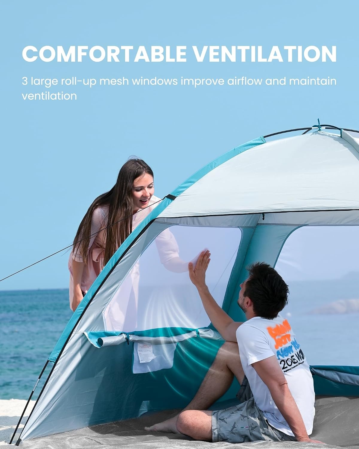 image:imageOutdoorMaster Beach Tent for 3468 Person Portable Sun Shade ShelterOlive Green