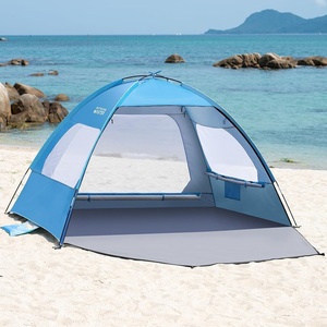 OutdoorMaster Beach Tent for 3/4/6/8 Person, Portable Sun Shade Shelter(Blue)