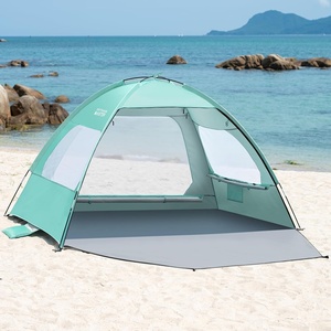 OutdoorMaster Beach Tent for 3/4/6/8 Person, Portable Sun Shade Shelter(Green)