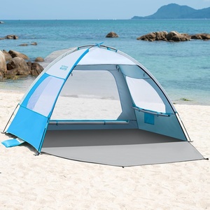 OutdoorMaster Beach Tent for 3/4/6/8 Person, Portable Sun Shade Shelter(Icy Blue)