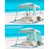 OutdoorMaster Beach Cabana with Fringes, 6′ x 6′ Beach Canopy for Sand(Light Green-a)