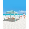 OutdoorMaster Beach Cabana with Fringes, 6′ x 6′ Beach Canopy for Sand(Stripes)